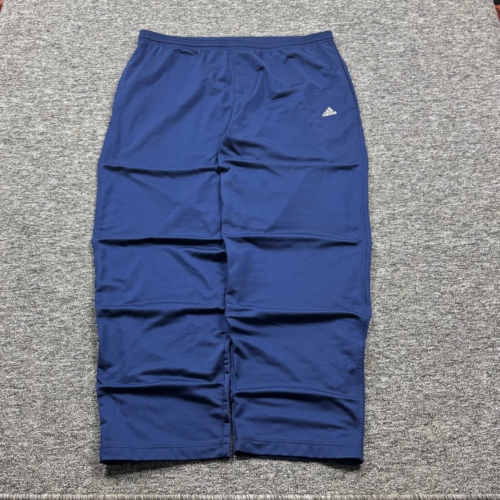 Vintage 90s Adidas Baggy Track Pants Gym Sportswear Navy Blue XL Athleisure